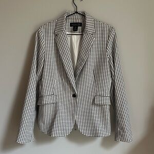 Rachel Zoe Black and White Windowpane Plaid Blazer